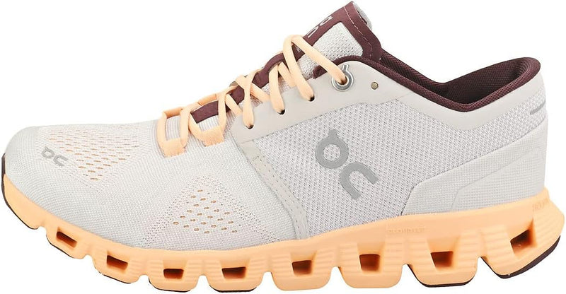 ON WOMEN'S CLOUD X SNEAKERS - SIZE: WOMEN 11 (AU/UK W9) (EU W43) - SILVER/ALMOND - Like New