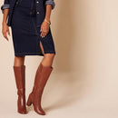 AMAZON ESSENTIALS WOMEN'S TALL BOOTS CHUNKY BLOCK HEEL SIZE 9 BLACK - Like New