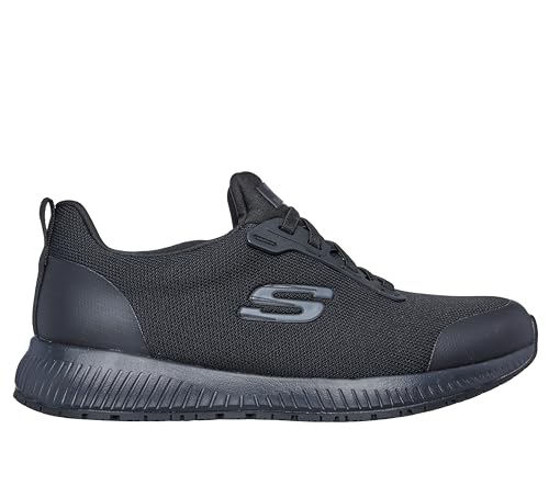 77222W Skechers Work Relaxed Fit Squad SR Women's Wide Fit BLACK Size 6 Like New