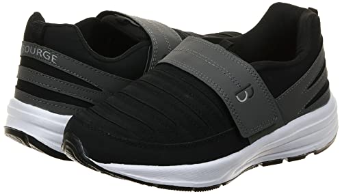 LOIRE-Z126 BOURGE MEN'S COMFORTABLE RUNNING SHOES - SLIP ON - SIZE 7, BLACK/GRAY Like New