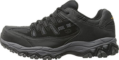 77055 SKECHERS MEN'S STEEL TOE WORK SHOE SIZE 7 - BLACK/CHARCOAL New