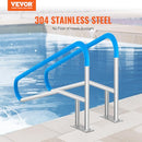 VEVOR POOL HANDRAIL 2 PCS 55 X 32 INCH RAILING STAINLESS STEEL B-5532-D-2PCS - Like New