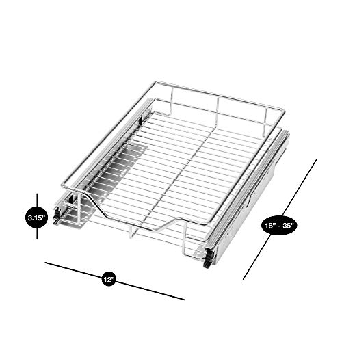 Smart Design Pull-Out Cabinet Organizer Small Steel Sliding Cabinet Organizer Like New