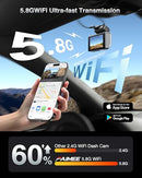 FAIMEE F6 Dual Dash Camera front & rear 64GB, 5.8G/2.4G Dual GPS, Night Vision - Like New