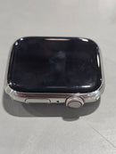 APPLE WATCH SERIES 9 (GPS + LTE ) 45MM SILVER STAINLESS STEEL WHITE SPORT BAND - Like New