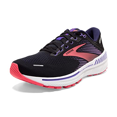 Brooks Women's Adrenaline GTS 22 Supportive Running Shoe Black/Purple Size 8.5 - Like New
