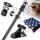 HANGMAICOME AMERICAN FLAG POLE KIT 5FT HEAVY DUTY STAINLESS STEEL FLAGPOLE BLACK - Like New