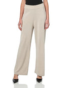 HALSTON WOMEN'S WIDE LEG SOFT KNIT PANT - SIZE LARGE - VANILLA/PALE GOLD - Brand New