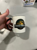 LAPITA JURASSIC WORLD REBIRTH LOGO MUG WHITE WITH BLACK INSIDE AND HANDLE - Like New