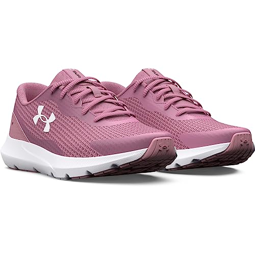 UNDER ARMOUR WOMEN'S SURGE 3 - SIZE 8.5 - PINK ELIXIR/PINK ELIXIR/WHITE Like New