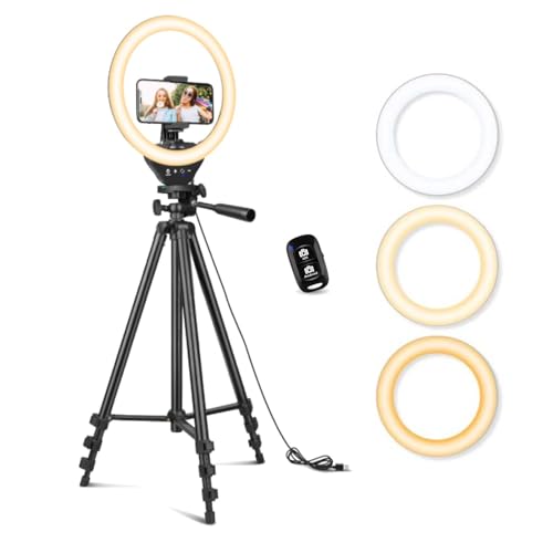 Sensyne 10'' Ring Light with 50'' Extendable Tripod Stand, LED Circle Lights Like New