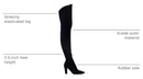 SHOE'N TALE TRETCH SUEDE CHUNKY HEEL THIGH HIGH OVER BOOTS - SIZE: 10.5 - BLACK - Like New