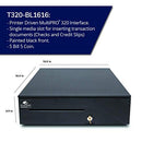 APG HEAVY-DUTY 16" POINT OF SALE CASH DRAWER SERIES 100 T320-BL161 - BLACK - Like New