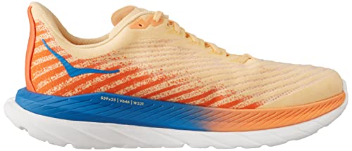 1127893 HOKA MEN'S MACH 5 RUNNING SHOE IMPALA/VIBRANT ORANGE SIZE 9.5 Like New