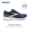 BROOKS MEN'S GHOST 15 NEUTRAL RUNNING SIZE: MEN 10 PEACOAT/BLUE/ORANGE POP - Like New