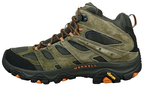 J035867 MERRELL MEN'S MOAB 3 MID HIKING SHOES OLIVE SIZE 9 - Like New