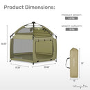 DREAM ON ME POP UP CHILDREN PLAYPEN FOR TODDLERS, MESH SIDES, TRAVEL BAG - GREEN - Like New