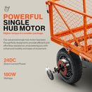SuperHandy Electric-Assist Garden Cart, 5.7 Cubic Ft Utility Wagon - Orange - Like New