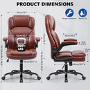 FELIXKING PU LEATHER EXECUTIVE OFFICE CHAIR ERGONOMIC MID-BACK - BROWN - Like New