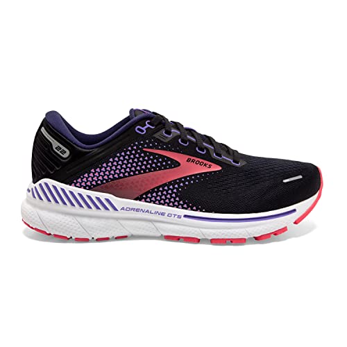 Brooks Women's Adrenaline GTS 22 Supportive Running Shoe Black/Purple Size 8.5 - Like New