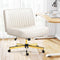 DARKECHO OFFICE CHAIR WITH WHEELS LEATHER WHITE Thick Padded Leather Like New