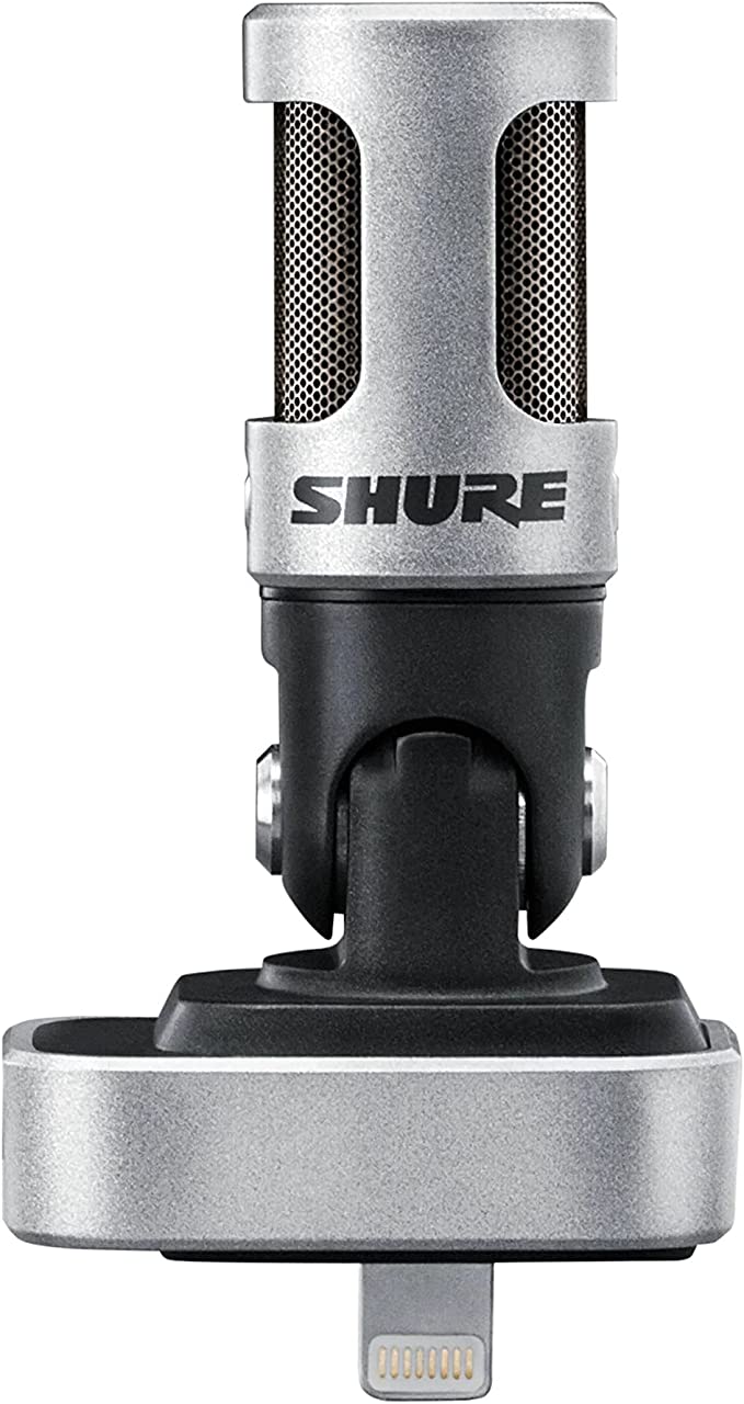 Shure Portable iOS Microphone iPhone iPad iPod Lightning Connector MV88 - Silver Like New