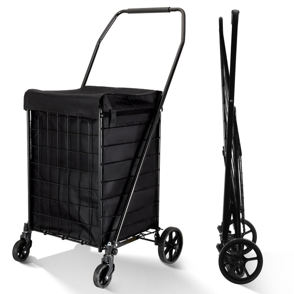 BIEAMA FOLDING SHOPPING CART WATERPROOF LINER 100LB MEDIUM - BLACK - Like New