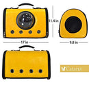 Cataria Bubble Cat Carrier Airline Approved pet Purse Airplane car - Yellow - Brand New