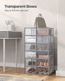 SONGMICS SHOE BOXES PACK OF 12 SHOE STORAGE ORGANIZERS ULSP006G12 - GRAY - Like New