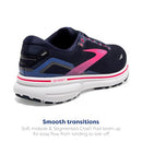 BROOKS WOMEN'S GHOST 15 NEUTRAL RUNNING SHOE - PEACOAT/BLUE/PINK - SIZE 10 - Like New
