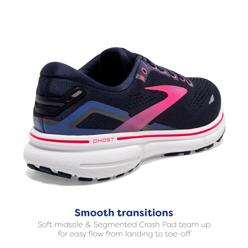 BROOKS WOMEN'S GHOST 15 NEUTRAL RUNNING SHOE - PEACOAT/BLUE/PINK - SIZE 10 - Like New