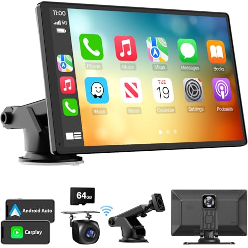 Wireless Carplay Touchscreen with 4K Dash Cam: Portable Apple Carplay Like New