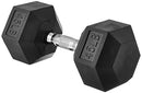AMAZON BASICS RUBBER HEX DUMBBELL HAND WEIGHT 45 LBS SINGLE - BLACK - Like New