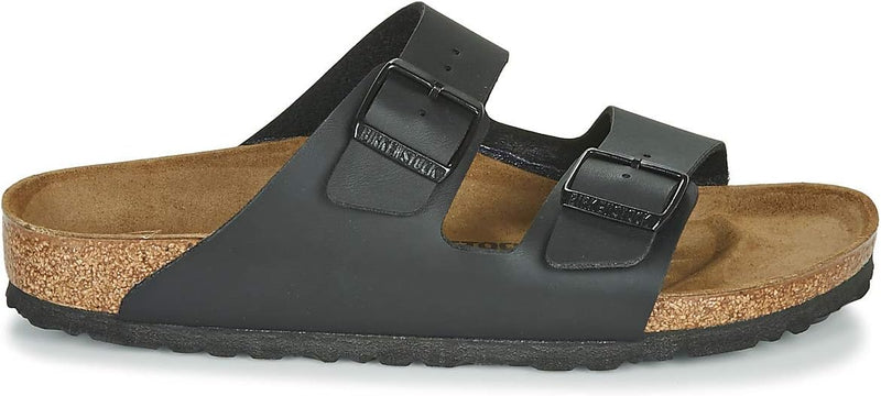 BIRKENSTOCK UNISEX ARIZONA BIRKO-FLOR SANDALS NARROW - MEN 7N WOMEN 9N - BLACK - Like New