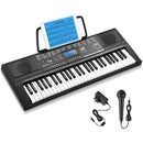 MOUKEY 54-KEY ELECTRONIC KEYBOARD WITH MICROPHONE AND MUSIC STAND - BLACK - Like New