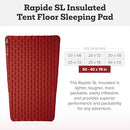 BIG AGNES RAPIDE SL - INSULATED SLEEPING PAD, TAPERED FLOOR (50X78) - ORANGE - Like New