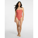 TIME AND TRU WOMEN'S PLUS SQUARE NECK ONE-PIECE SIZE MEDIUM 8-10 - TOMATO RED - Brand New