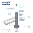 WATERPIK SENSONIC SONIC ELECTRIC TOOTHBRUSH, RECHARGEABLE, MODERN GRAY - Like New