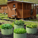 OLLE GARDENS 17" TALL, 24" ROUND PAIR RAISED GARDEN BEDS 2 SET - MIDNIGHT GRAY - Like New