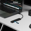 SABRENT MULTI-PORT USB TYPE-C HUB 4K HDMI 2.0 POWER DELIVERY 3.0 - BLACK - Like New