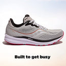 S10650 Saucony Women's Ride 14 Running Shoe Fog/Cherry Size 9.5 Like New