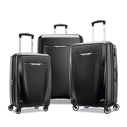 SAMSONITE WINFIELD 3 DLX HARDSIDE LUGGAGE SPINNERS 3-PIECE SET 20/25/28 - BLACK Like New