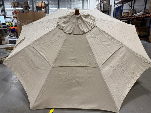 CALIFORNIA UMBRELLA 10FT MARENTI WOODEN SUNBRELLA PATIO - ANTIQUE BEIGE - Like New