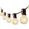 Brightown 100Ft Outdoor String Lights with 50 Bulbs -Black Wire/Warm White Light Like New