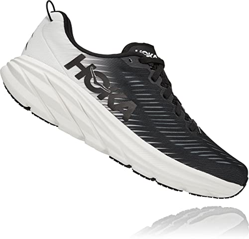 HOKA MEN'S RINCON 3 ROAD RUNNING SHOES - SIZE: MEN 9.5 - BLACK/WHITE - Like New