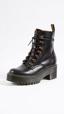 22601001 Dr. Martens Leona 7-Eye Hiker Boot VINTAGE SMOOTH WOMEN BLACK SIZE 9 - Like New