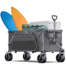 440LBS COLLAPSIBLE WAGON CARTS WITH BIG WHEELS PW-116A - GRAY - Like New