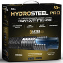 EMSON HYDROSTEEL PRO 50FT GARDEN HOSE AS SEEN ON TV WATER HOSE, 500 PSI - BLACK - Like New