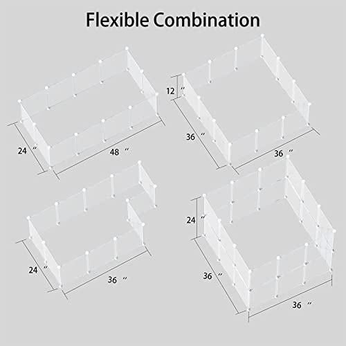 LURIVA TRANSPARENT SMALL ANIMAL PLAYPEN 12X12" 24 PANELS, TM30-24W-PKY - Clear Like New