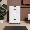 Naomi Home Taylor Storage Cabinet 5 Drawers Rolling Organizer Wheels - White - Brand New